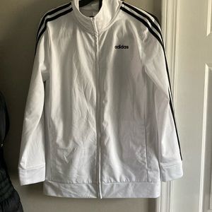 Black and white adidas track jacket